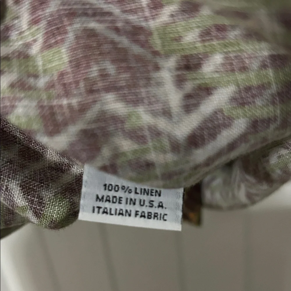 Bryn Walker Leaf Pattern Linen Top in Green and Brown - Picture 3 of 3